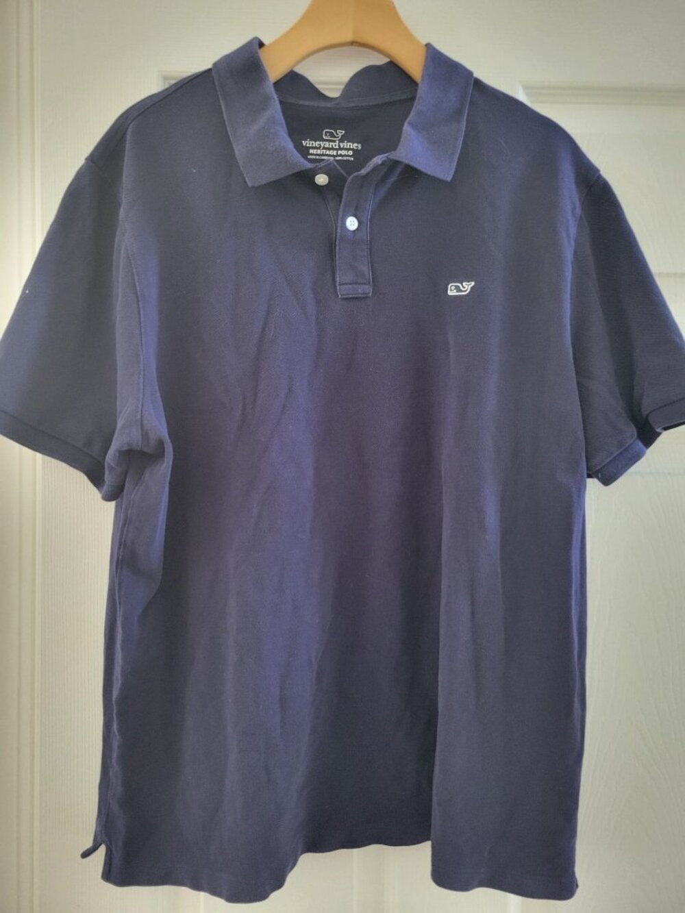 Vineyard Vines Mens Heritage Polo Shirt Navy Size L 100% Cotton Classic Fit Golf